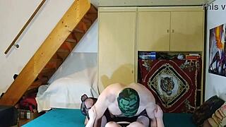 Bbw gang bang bitch drains two guys fast. European slut dominates in 20 minutes.