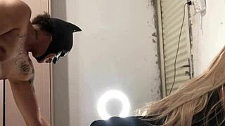 Wow, she ate the little one's ass! My wife left to give ass and left me alone with her sex toy!