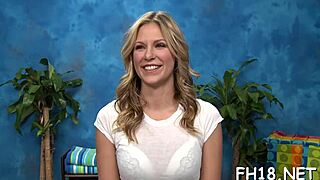 attractive teen masseuse gets her pussy and mouth roughly fucked during massage