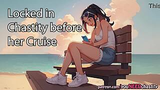 Girlfriend locks you in chastity before cruise