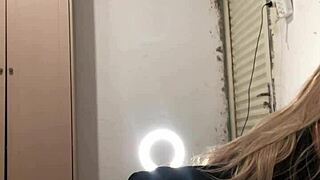 Wow, she ate the little one's ass! My wife left to give ass and left me alone with her sex toy!