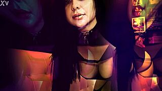 Rough pounding Rei Sky in cowgirl with jizz covering her stomach