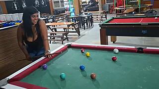 she lost pool game, bent over on street for big cock in pussy