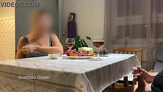 OMG! My Husband Jerks Hidden Near Stepmom Under Table During Chat!