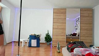 Christmas decoration & pole dancing with a sexy twist