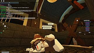 rough roblox porn with deepthroat and anal riding