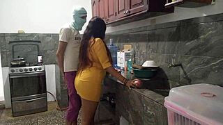 I tricked my stepbrother in the kitchen and gave him a blowjob on his big cock