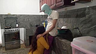 I tricked my stepbrother in the kitchen and gave him a blowjob on his big cock