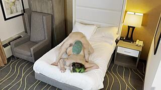 Green Haired Goth Feels Intense Pleasure