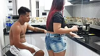 Girlfriend Sucks Cock In Kitchen