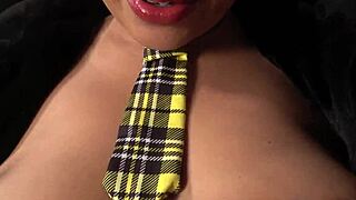 my stepsister couldn’t hold back moans while teasing my cock and waiting for cum