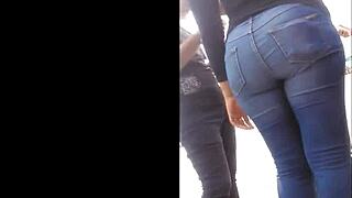 Check out this latina teen's big ass in tight jeans on the street