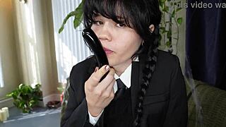 Wednesday addams takes huge dick deep ft yhivi!