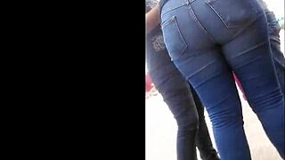 Check out this latina teen's big ass in tight jeans on the street