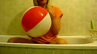 Sophie Masturbating With Baloons In Living Room And Bathroom!