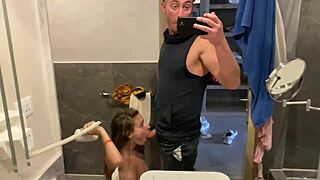 Girl Dries Hair, Sucks Dick, Then Fucks