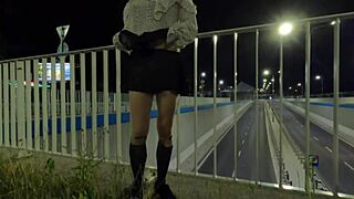 Trans shemale olivia flashing dick ass public