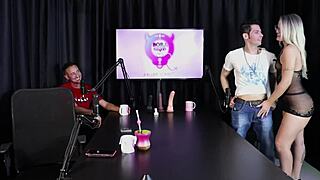 Blonde Feels Heat, Strips Clothes After Guest Liberates Woman In Swing House - Jow Jow Sheer Red