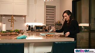 Petite milf says, Watch me footfuck your pussy, blonde neighbor