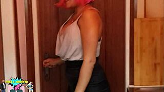 Jennifer's first glory-hole experience? Watch her take it in the club toilet!