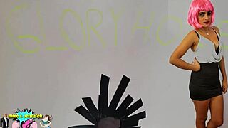 Jennifer's first glory-hole experience? Watch her take it in the club toilet!