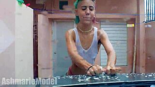 a very hairy carwash putimoda 2 1 with exhibitionist barefoot beaver and natural tits