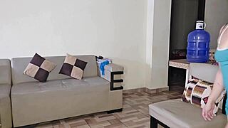 mexican housewife masturbates her pussy lips on the sofa