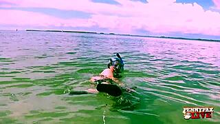 Watch Penny Pax masturbate underwater! She gets so horny her clothes rip.