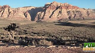 ashton haze gives horny handjob in the desert