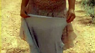 Wifey switches shirts outdoors and flashes her perky tits without any hesitation