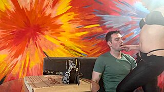 Wow! Hot Latina Bangs White Pizza Delivery Guy So Hard!