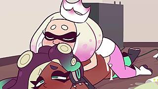 pearl starts the action in this futanari hentai clip with intense cartoon moves.