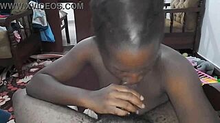 hey, check this ebony babe with big boobs sucking a black cock hard