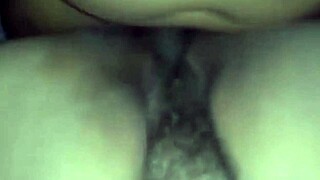 my latina whore gulps cum from a throbbing cock.