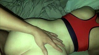 Amateur lil girl with tight swollen pussy swallows condom in first time homemade Latina creampie fuck. Curvy juicy ass gets cum inside quick from POV pounding.