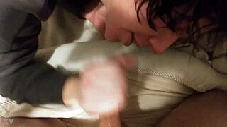 Amateur pawg bends over in doggystyle for interracial fuck. She takes cumshot on her small tits face like a whore.