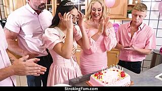 Petite Teen Madison Wilde Gets Banged In Gangbang For 18th Birthday Tradition With Wendy Raine And Guys