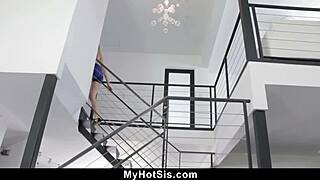 Step Sis Rides Cowgirl In Hardcore POV Cumshot With Small Tits