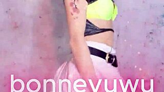 Bonneyuwu Dances In White Skirt With Pigtails And Cute Style