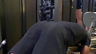 Cute Latina babe gives blowjob after intense workout at the gym