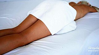 Step Mom GETS OILED MASSAGE From Stepson. It LEADS To SQUIRTING CREAMPIE In Her CURVY ASS.