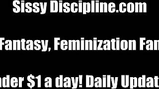 Dominant femdom in lingerie commands you to reveal your secret sissy side during intense BDSM session