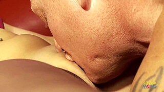 Busty Brunette Rides Big Pecker on Sofa in Stockings. She Sucks and Gets Doggystyle Fuck with Cumshot.