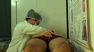 Erection Surprise During Consultation with Juicy Brazilian Nurse in Uniform