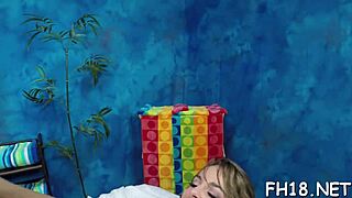 Oiled Teen Gets Hardcore Massage Blowjob