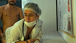 Erection Surprise During Consultation with Juicy Brazilian Nurse in Uniform
