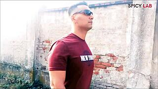 big boobs brunette rescued then bent over for doggystyle fucking