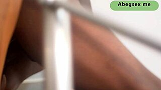 Step Sister Squirts on Huge Black Dick While Riding on Stairs