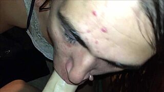 so this dumb cunt bitch just couldn't take that massive dick, ended up choking and gagging like a total silly slut