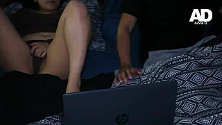 Stepmom Licks Latina Step Daughter's Wet Pussy While Watching Porn. Creampie Follows.